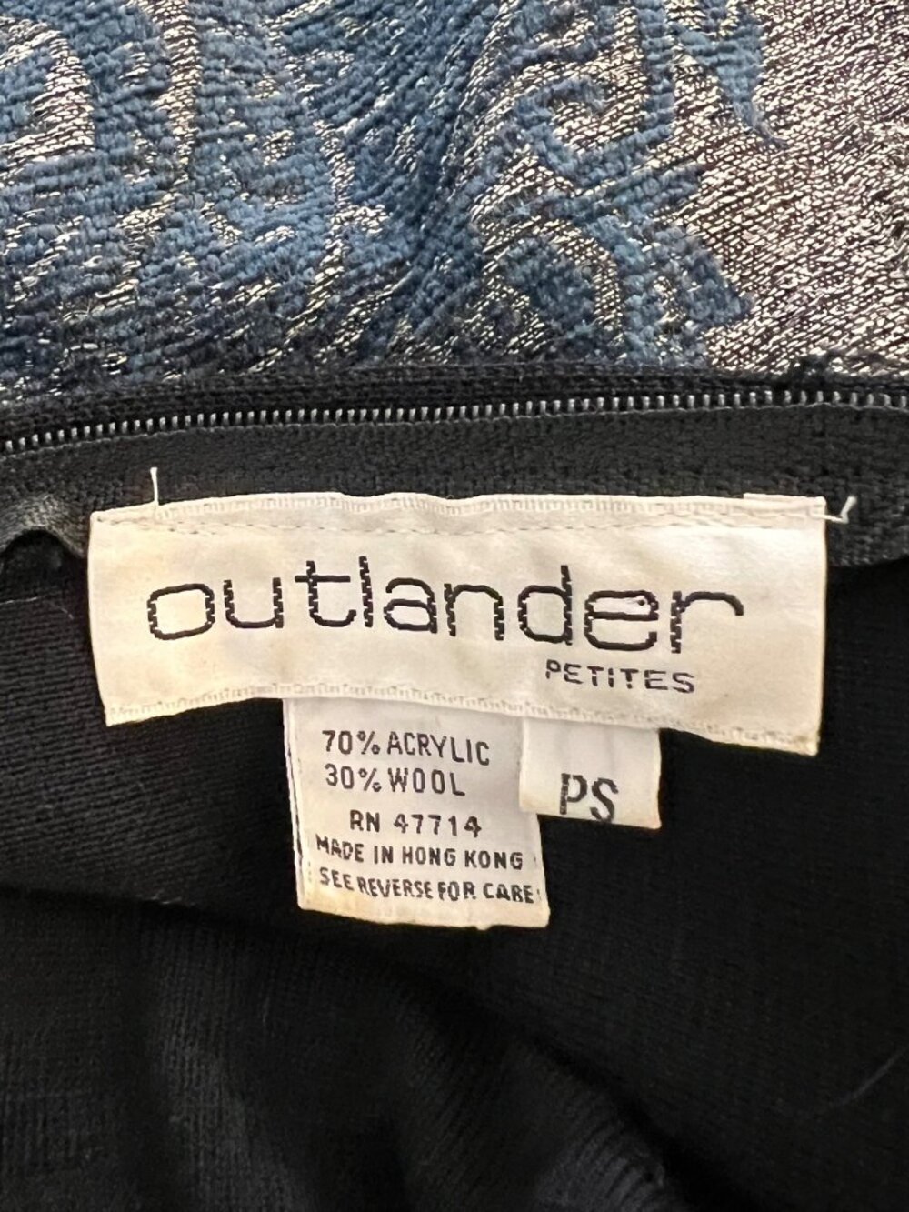 Vintage Outlander Black Sweater Dress Silver Sequin Long Sleeve Sheath Midi PS - Picture 7 of 10